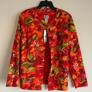 Chico’s red/orange jacket conventional size 4